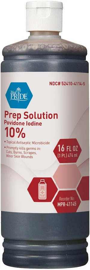 Povidone Iodine Prep Solution,16oz Ea