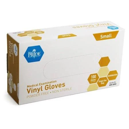 Gloves, Exam Vinyl P/F, Sm 100/Bx