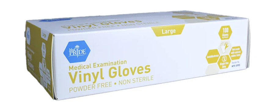 Gloves, Exam Vinyl P/F, Lg 100/Bx