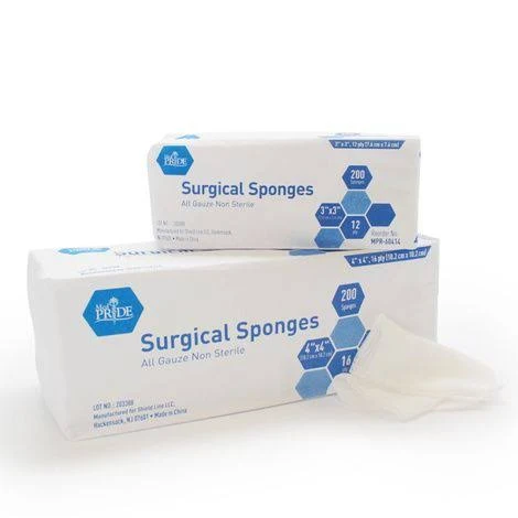 Gauze Sponge, Non-Sterile, 3x3 12 Ply, 200/Pk