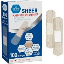 Adhesive Bandage, Sheer 3/4 X 3, Sterile 100/Bx