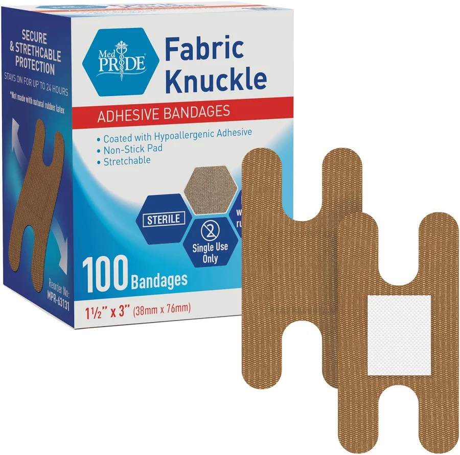 Adhesive Bandage, Fabric Knuckle, 1.5" X 3", Sterile 100/Bx