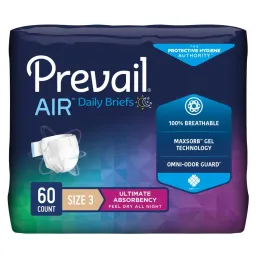 Briefs, Prevail Air Ultimate Absorbency, XLg 4/15Pk, 60/Cs
