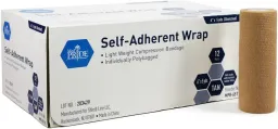 Self Adherent Wrap, 6" X 5 yds, Tan Latex Free, 12/Bx