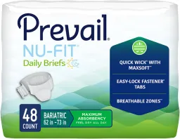Briefs, Nu-Fit Max Absorbency, XXL 4/12Pk, 48/Cs