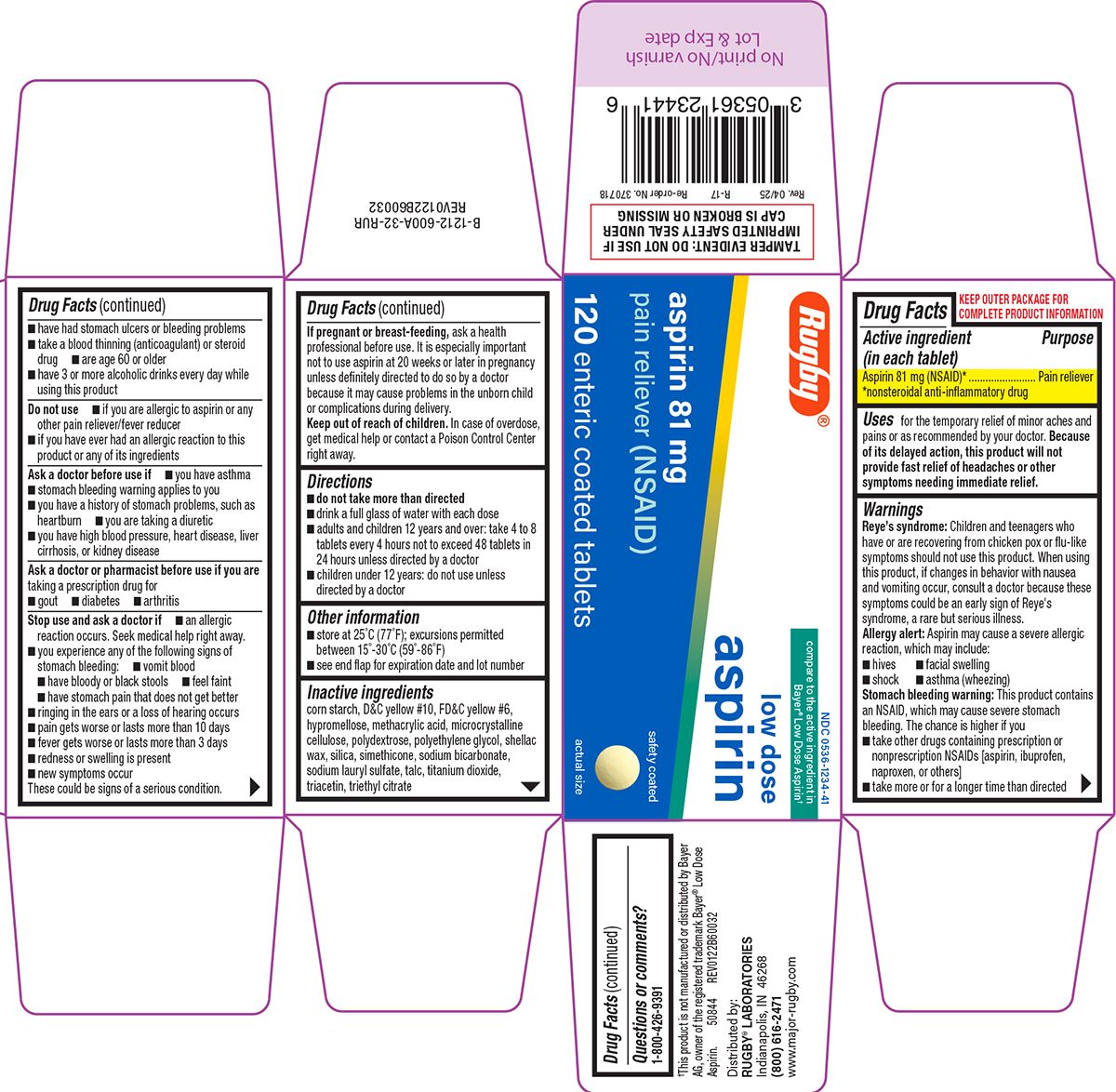 Aspirin 81mg EC Tab 120's