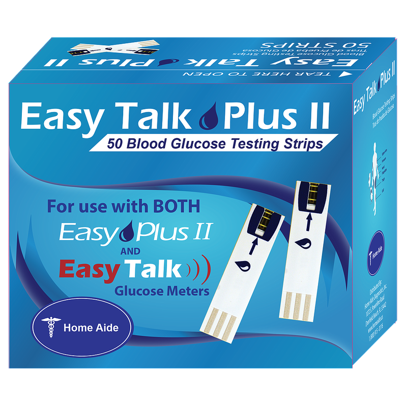 Easy Plus II Glucose Test Strips, 50/Bx