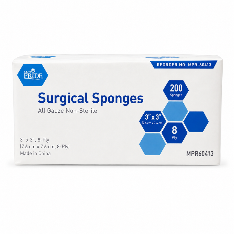 Gauze Sponge, Non-Sterile 3 X 3 8 Ply, 200/Pk