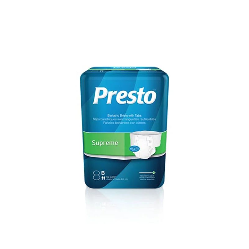 Briefs, Presto Premium Supreme Bariatric 8, (68"-96") 8/Pk 32/Cs