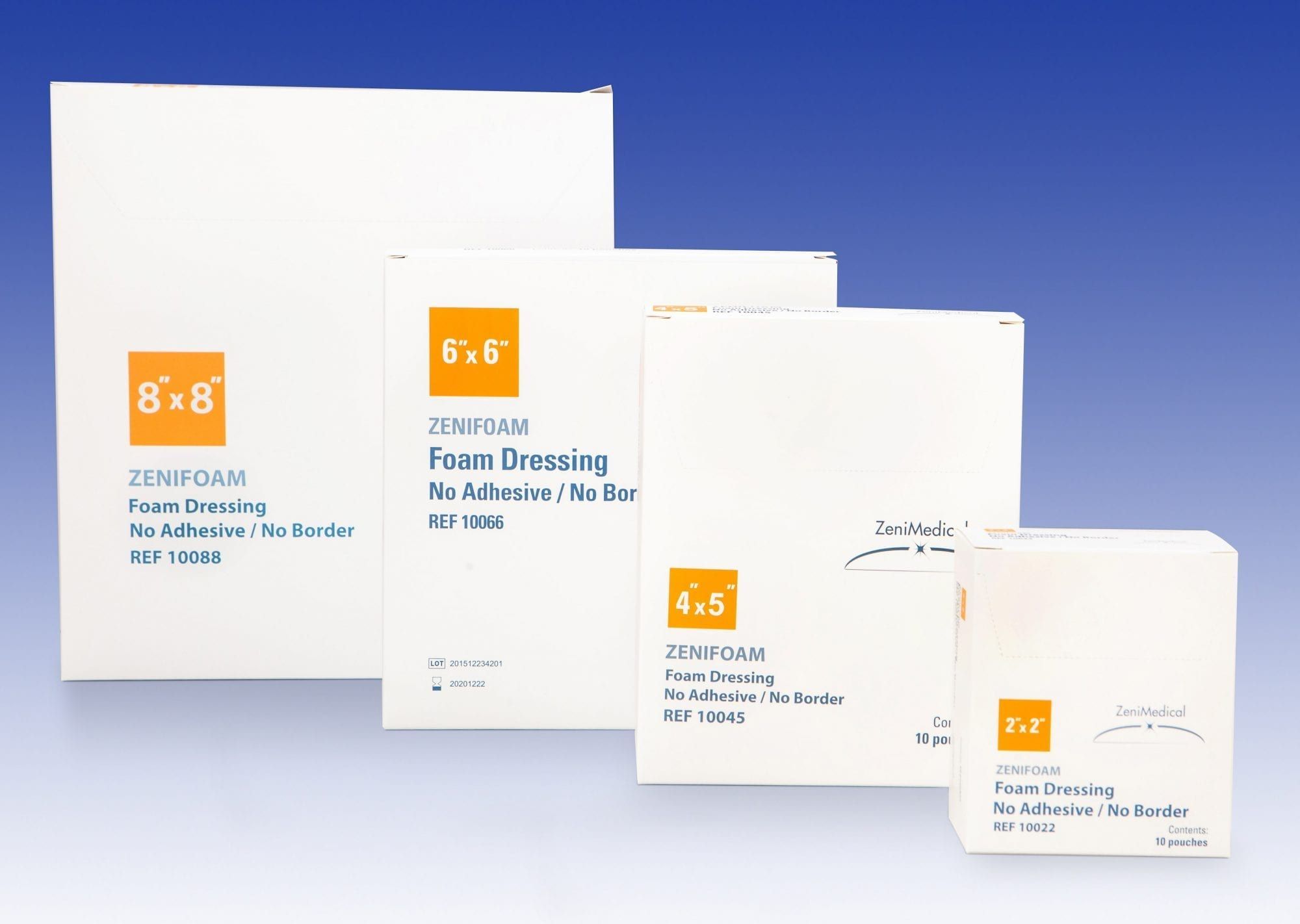 Zenifoam, Polyurethane Foam Dressing - No Adhesive, No Border, 4 X 5, 10/Bx