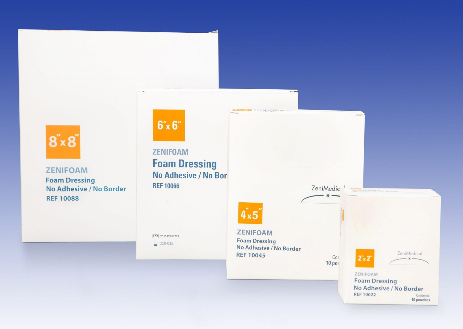 Zenifoam, Polyurethane Foam Dressing - No Adhesive, No Border, 4 X 5, 10/Bx