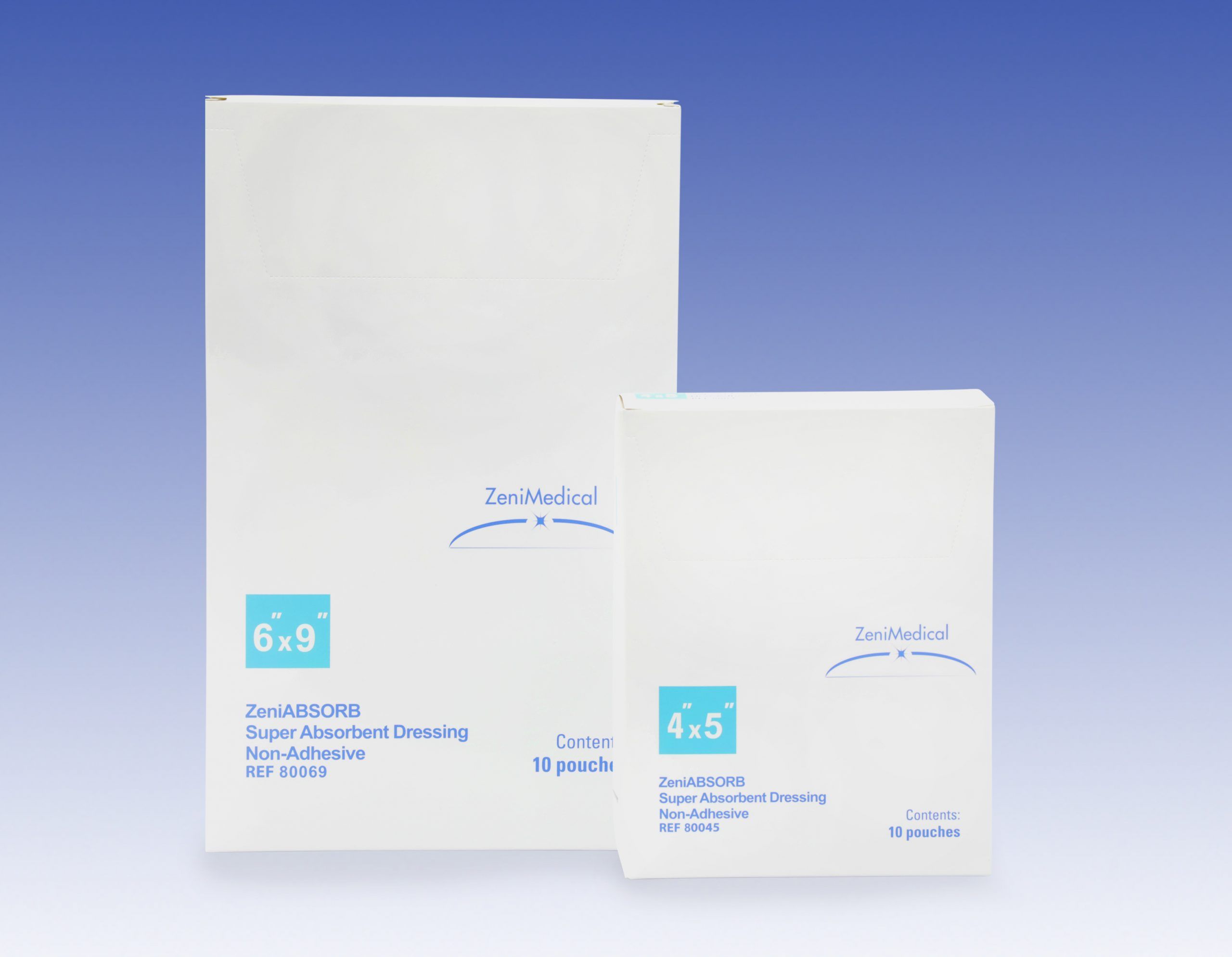 ZeniAbsorb, Super Absorbent Foam Dressing, Non-Adhesive Border, 4 X 5 10/Bx