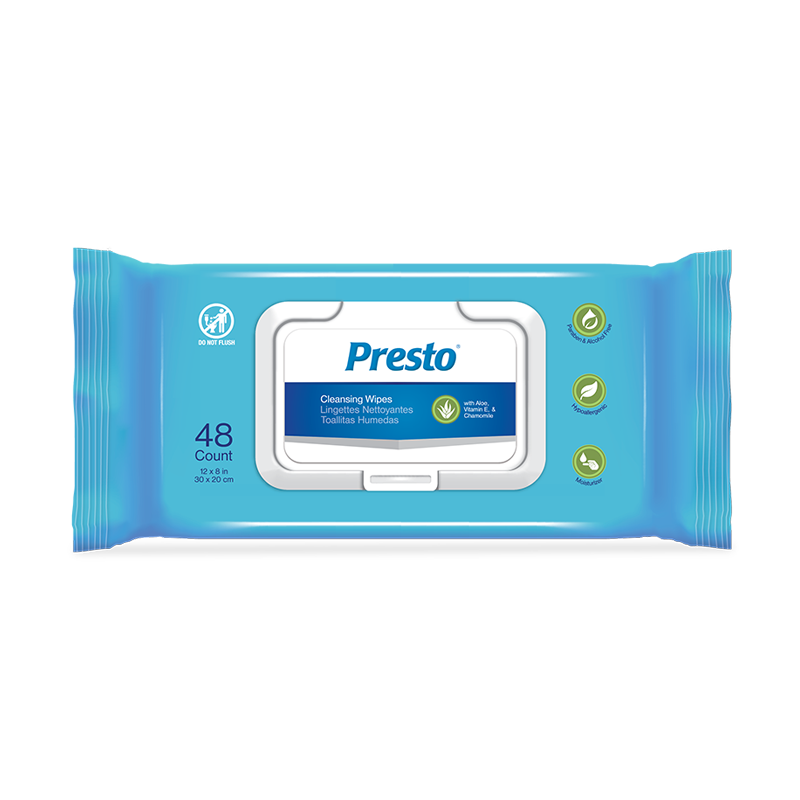 Adult Cleansing Wipes, 8" X 12", 48/Pk, 576/Cs