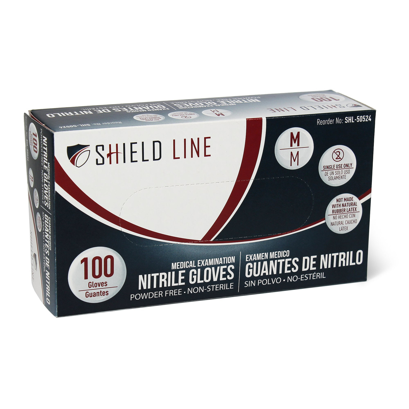 Gloves, Exam Nitrile P/F, Med 100/Bx