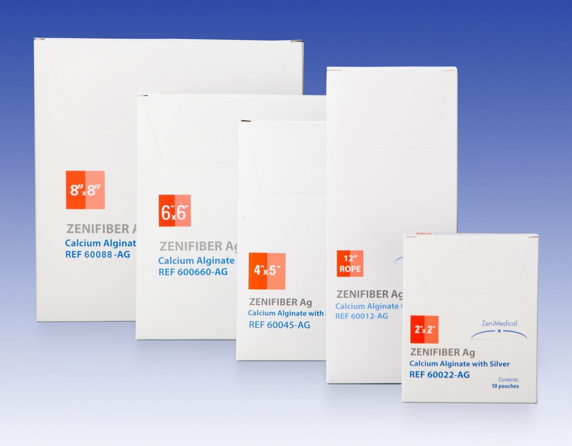 ZeniFiber AG, Silver Calcium Alginate Dressing, 2 X 2, 10/Bx