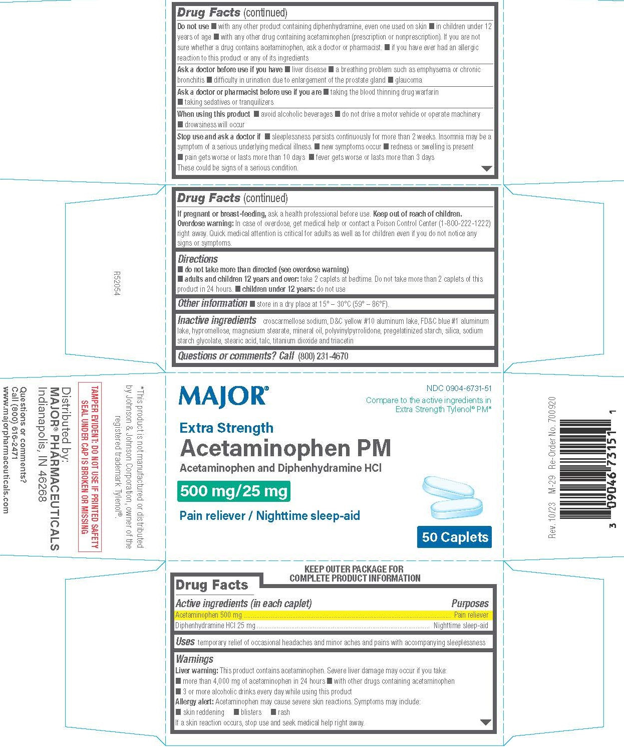Acetaminophen PM Cap, 50's