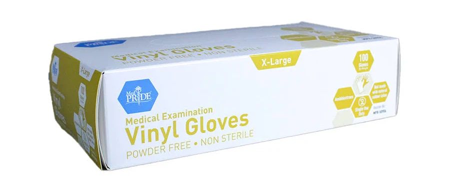 Gloves, Exam Vinyl P/F, Xl 100/Bx