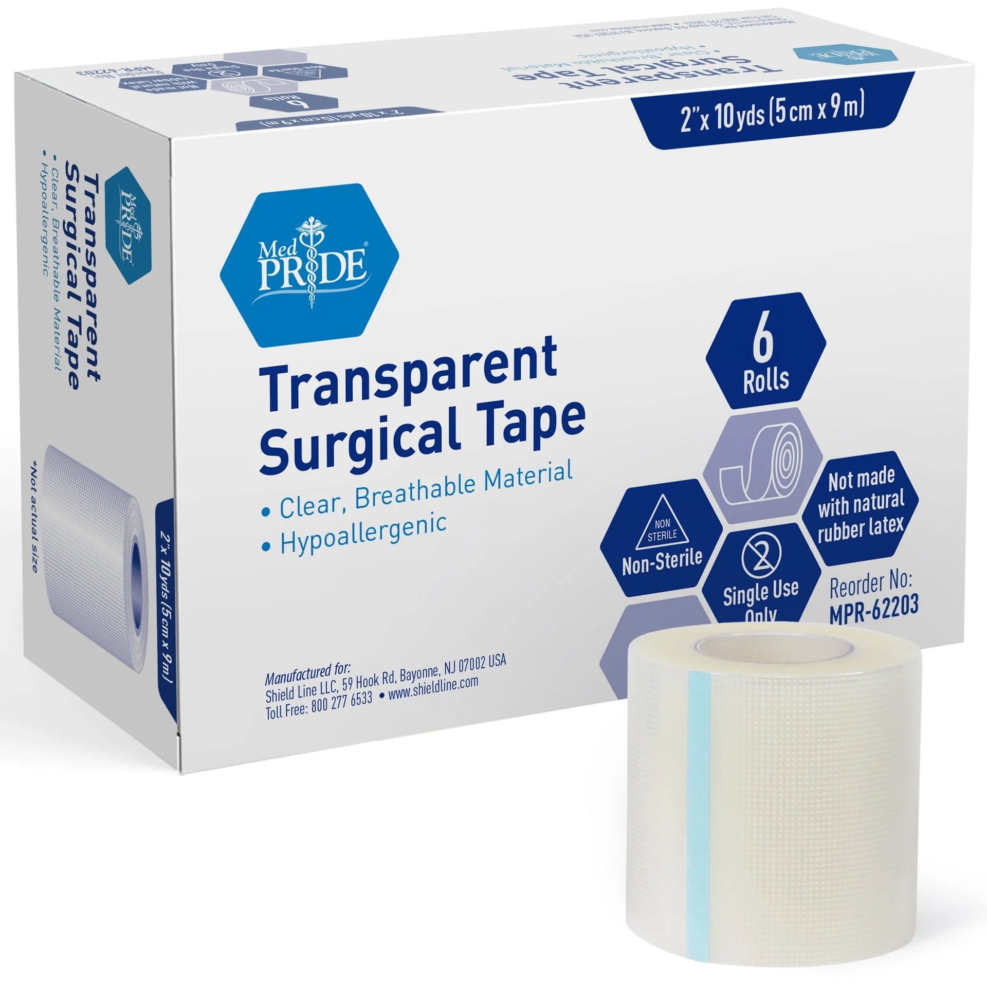 Surgical Tape, Clear 2" X 10 Yds, 6/Bx