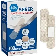 Adhesive Bandage, Sheer 3/4 X 3, Sterile 100/Bx