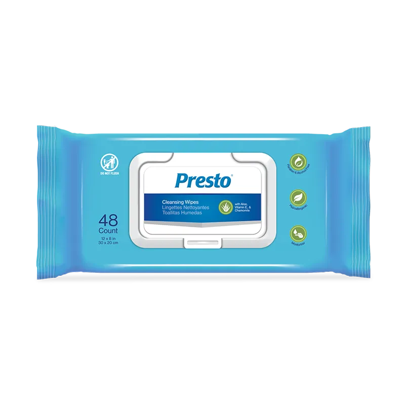Adult Cleansing Wipes, 8" X 12", 48/Pk, 576/Cs